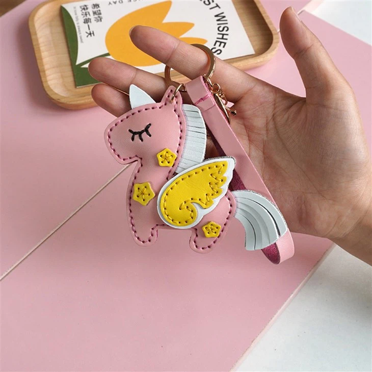Unicorn Homemade Leather Keychain
